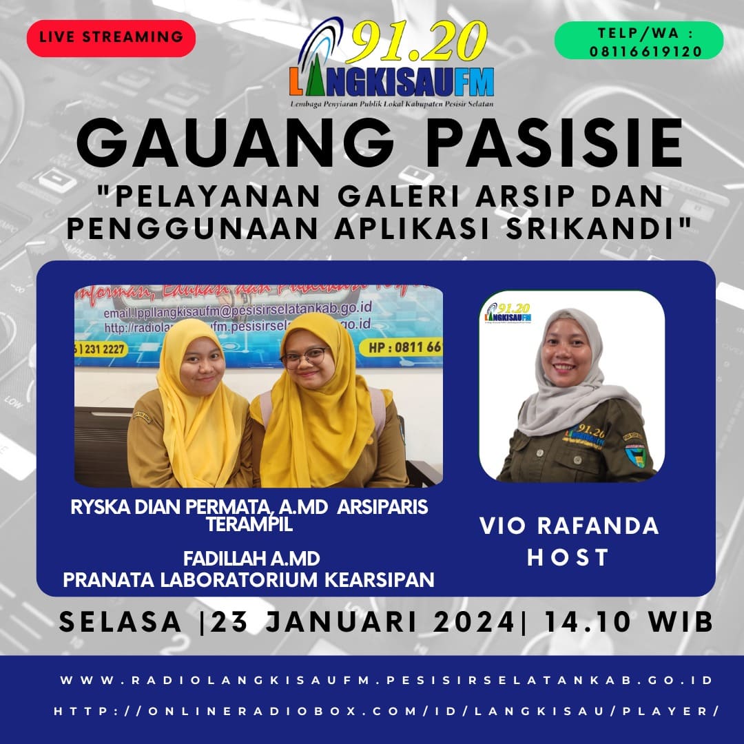 Dialog Interaktif Radio Langkisau FM Gauang Pasisie bersama Bidang Kearsipan