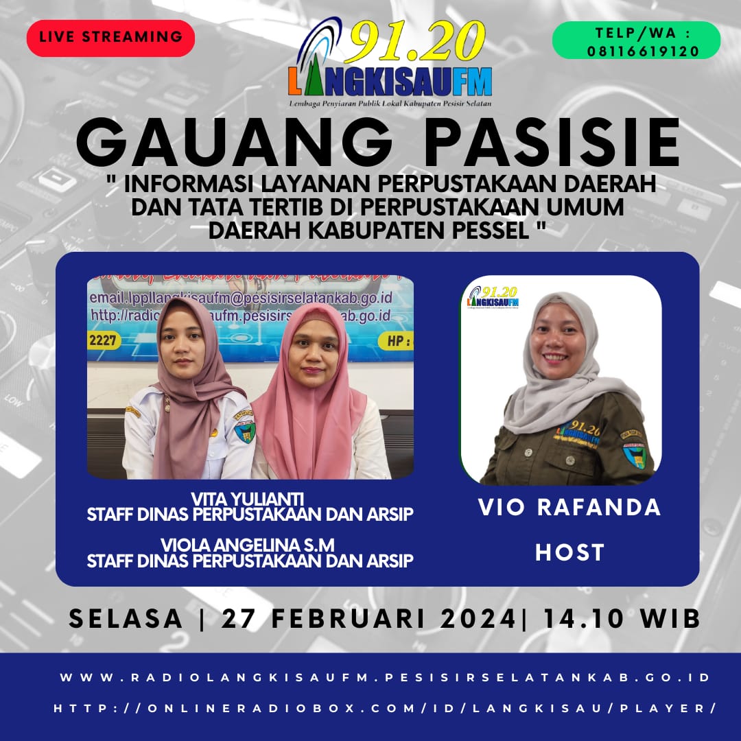 Bidang Perpustakaan Live Streaming bersama Gauang Pasisia